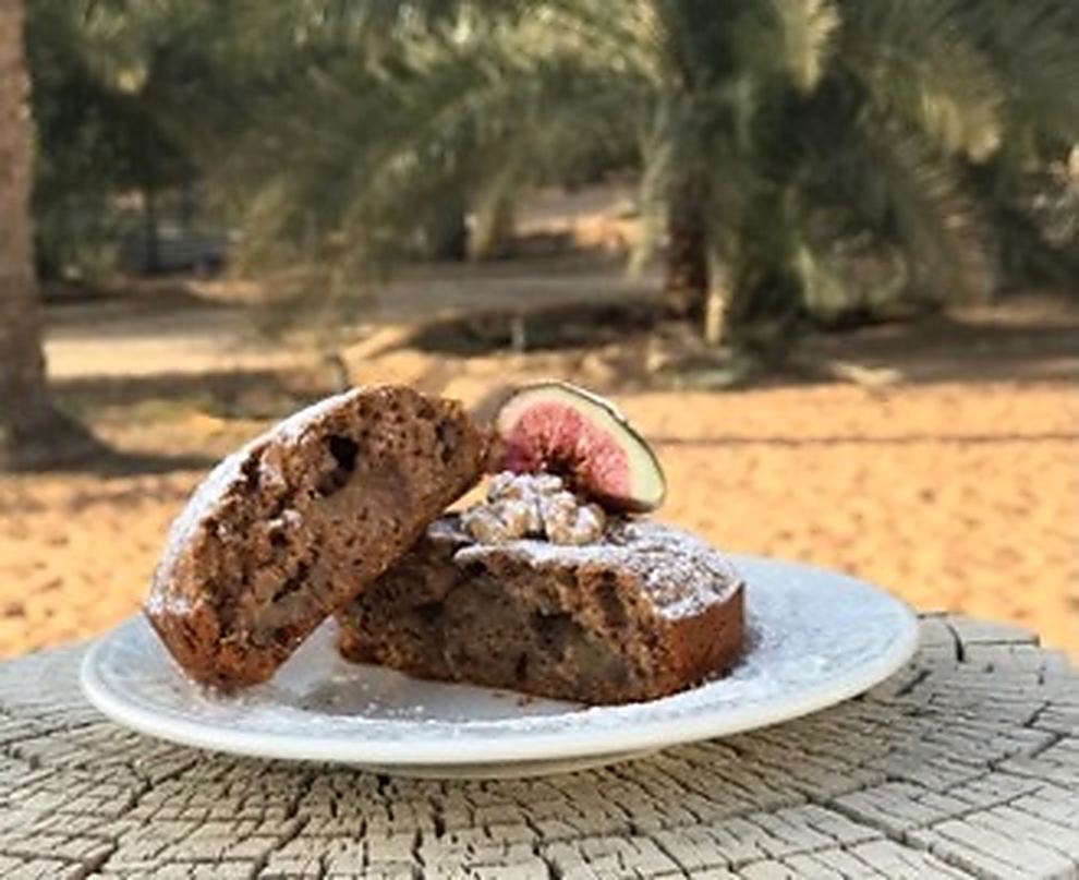 A dessert plated for a camp dinner